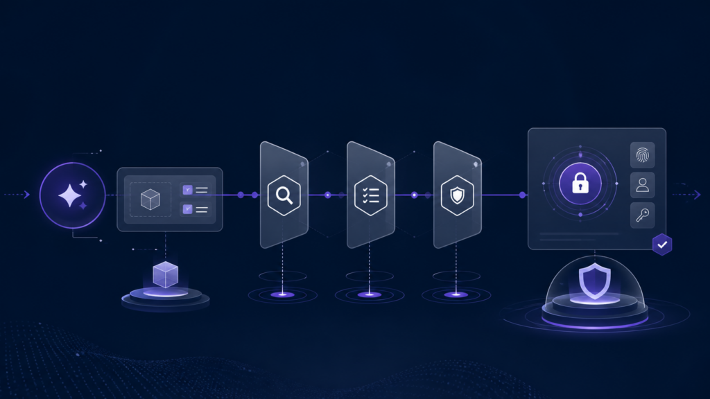 AI-assisted software development passing through review and security gates